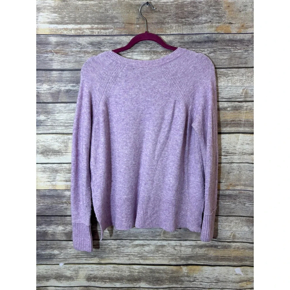 J. Crew Supersoft Yarn V Neck‎ Sweater Heather Smoky Wisteria Lavender Purple M